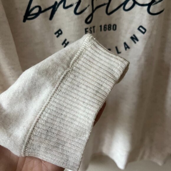 Sz XL Bristol Salty Vibes Crewneck Cream Pullover Sweater Stretch - Picture 4 of 9